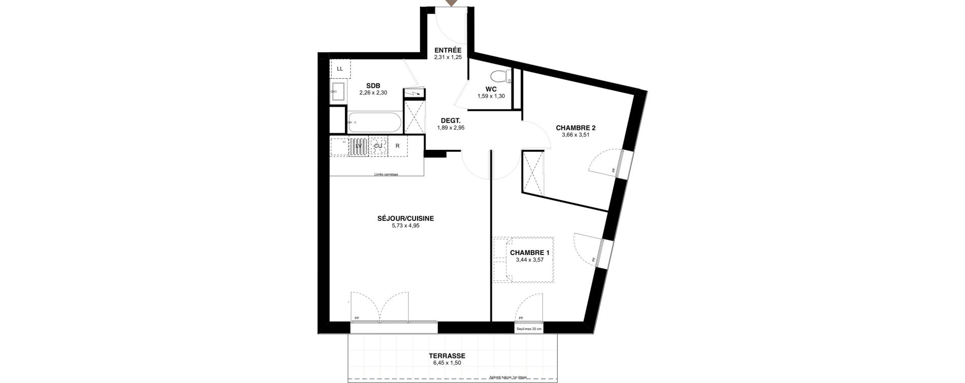 Appartement T3 de 66,97 m2 &agrave; Champigny-Sur-Marne Maroc