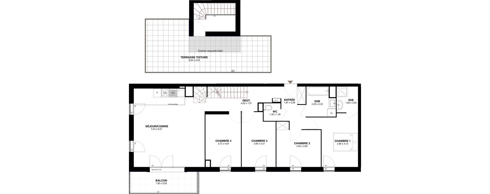 Appartement T5 de 98,33 m2 &agrave; Champigny-Sur-Marne Maroc