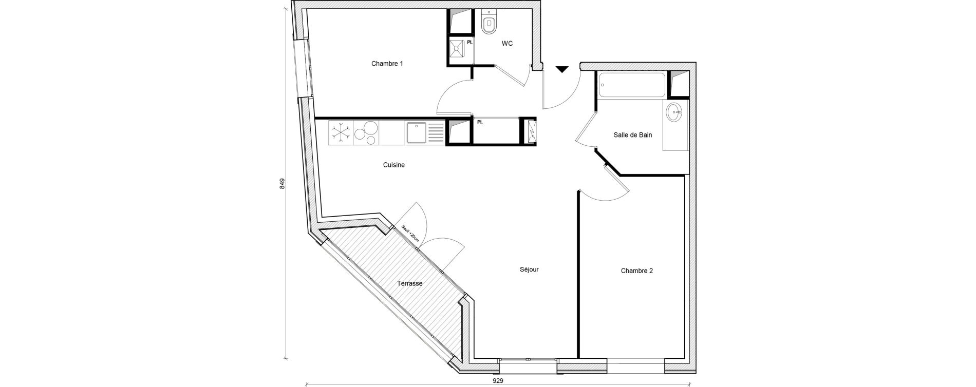 Appartement T1 bis de 32,45 m2 &agrave; Champigny-Sur-Marne Centre ville
