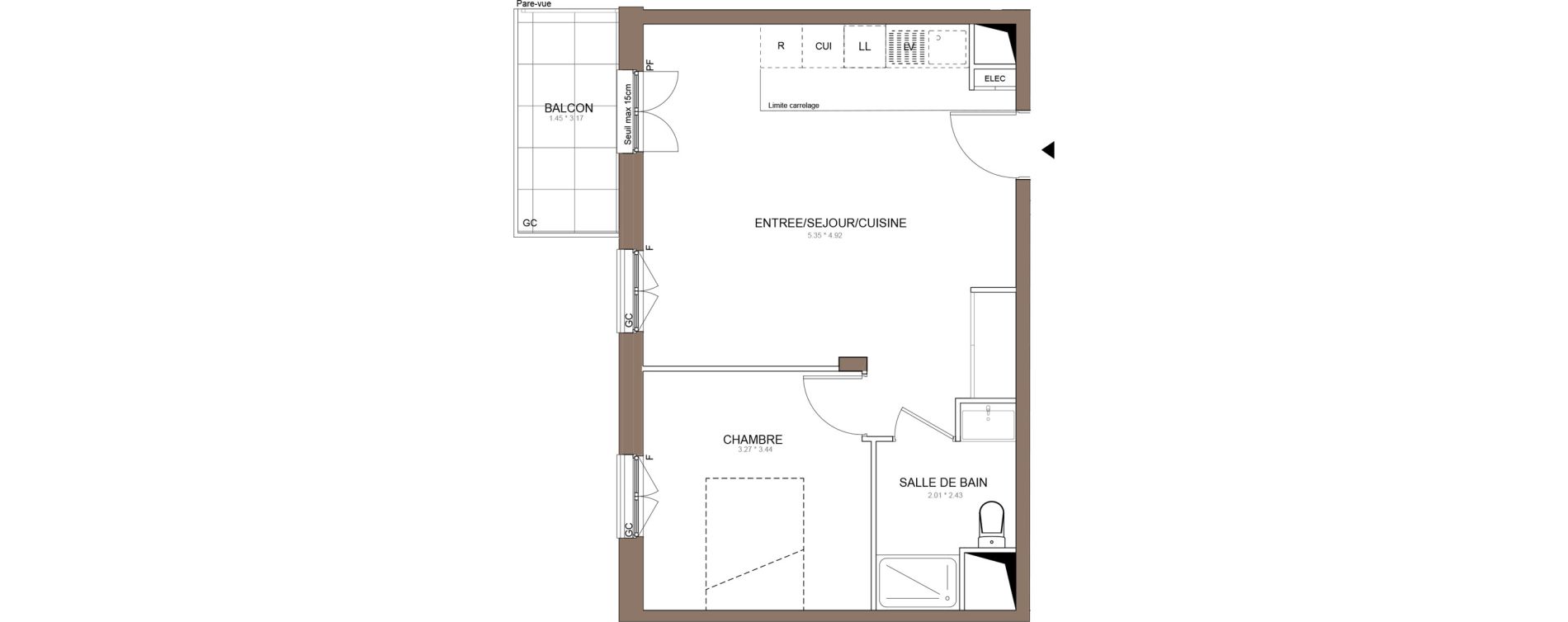 Appartement T2 de 43,00 m2 &agrave; Champigny-Sur-Marne Centre