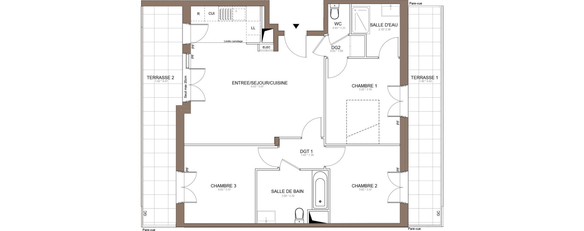 Appartement T4 de 79,38 m2 &agrave; Champigny-Sur-Marne Centre