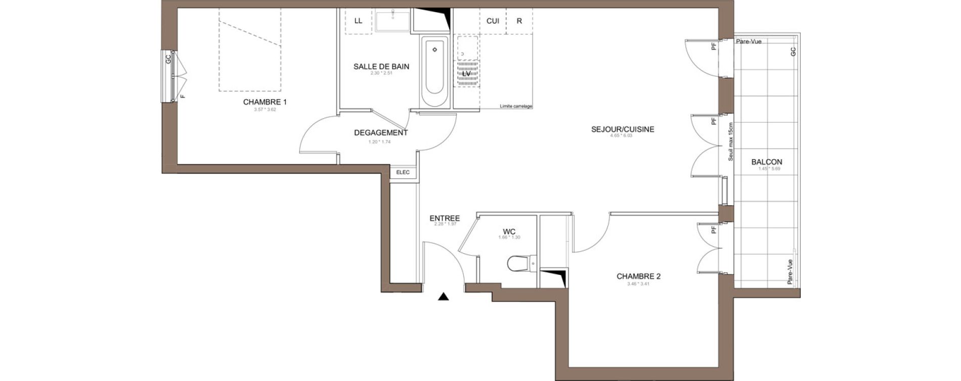Appartement T3 de 68,35 m2 &agrave; Champigny-Sur-Marne Centre