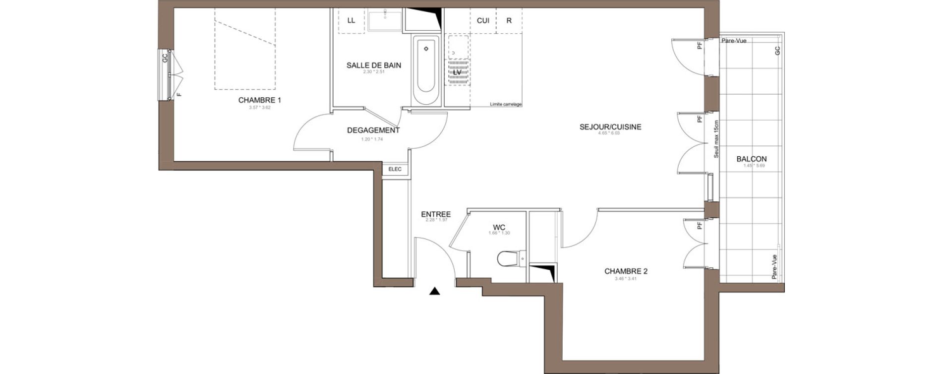 Appartement T3 de 68,35 m2 &agrave; Champigny-Sur-Marne Centre