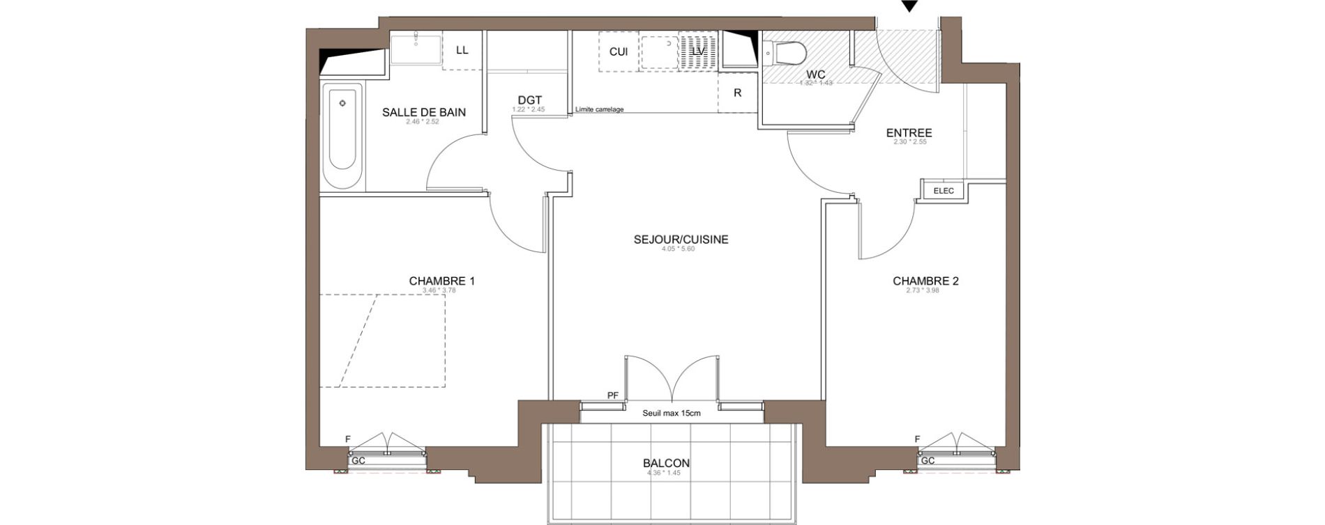 Appartement T3 de 58,42 m2 &agrave; Champigny-Sur-Marne Centre