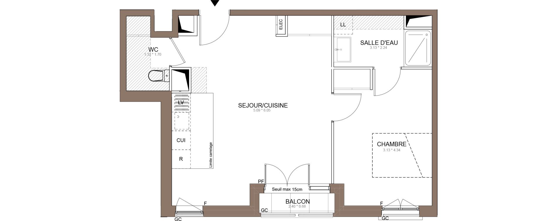 Appartement T2 de 48,81 m2 &agrave; Champigny-Sur-Marne Centre