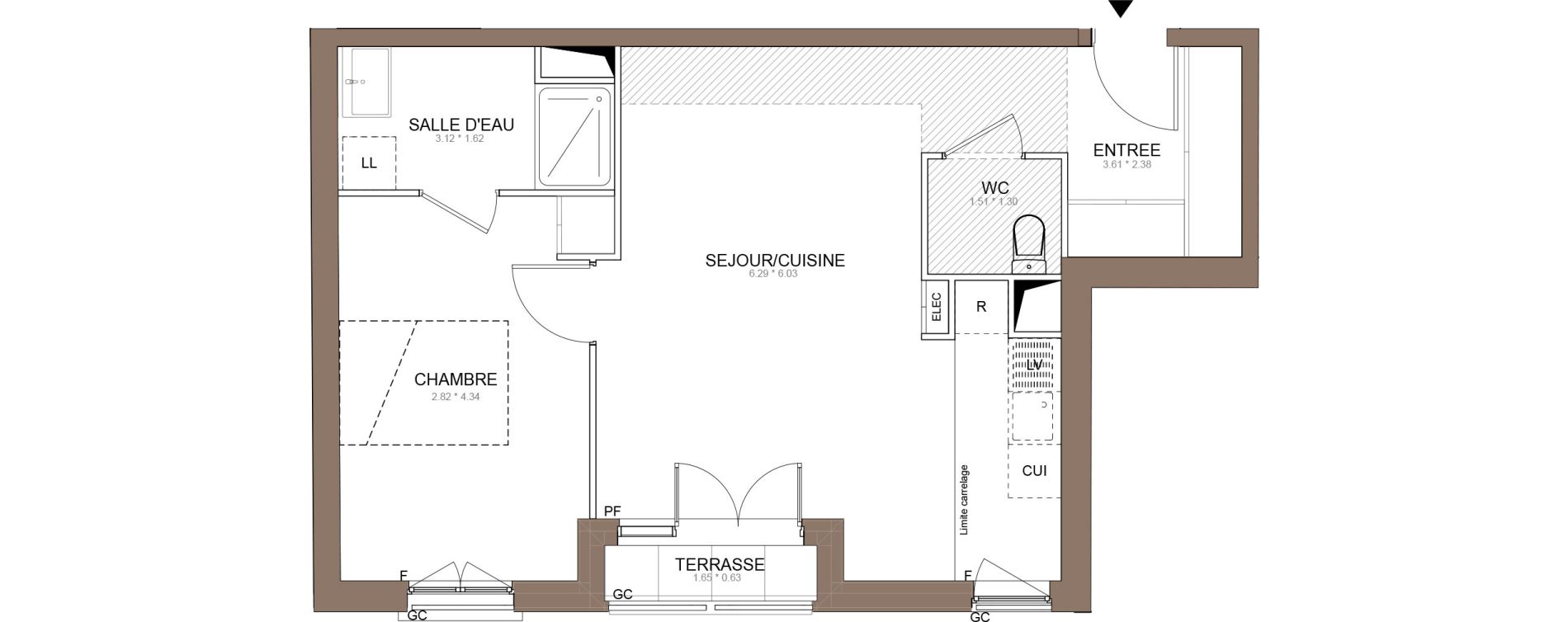 Appartement T2 de 49,82 m2 &agrave; Champigny-Sur-Marne Centre