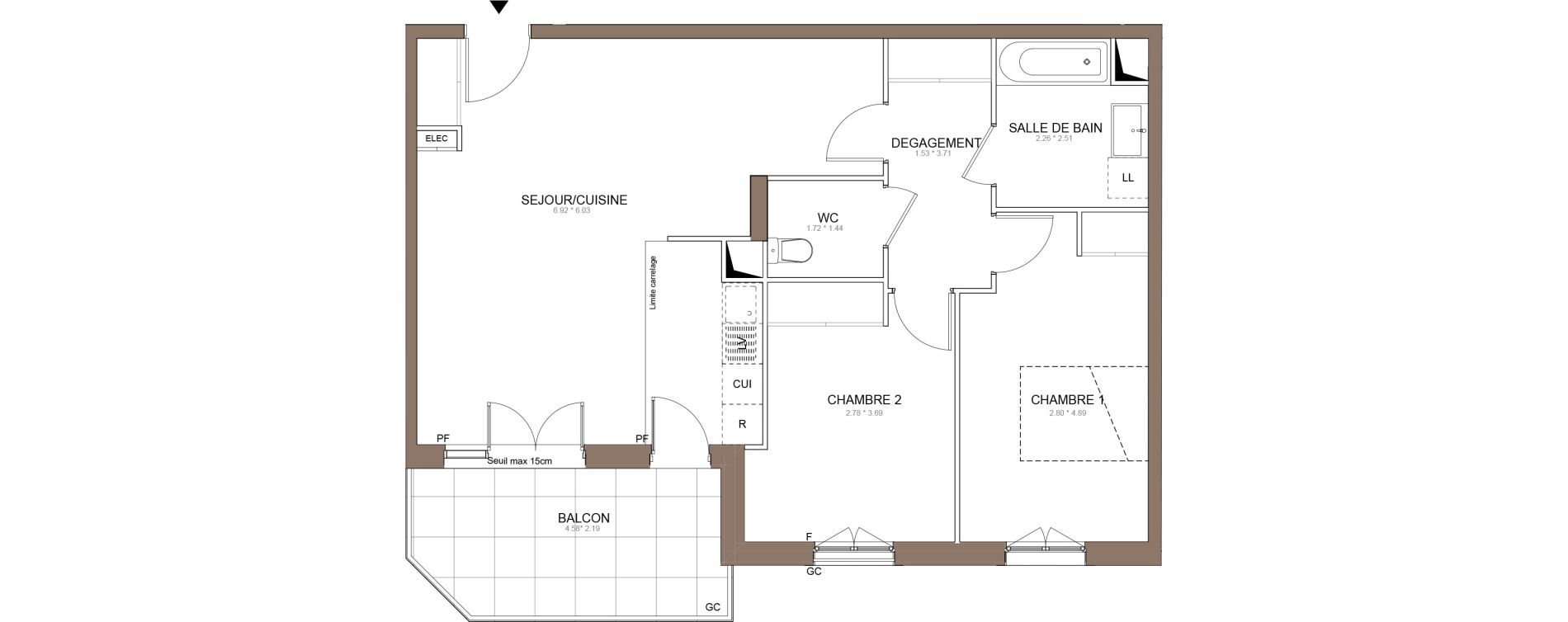 Appartement T3 de 71,11 m2 &agrave; Champigny-Sur-Marne Centre