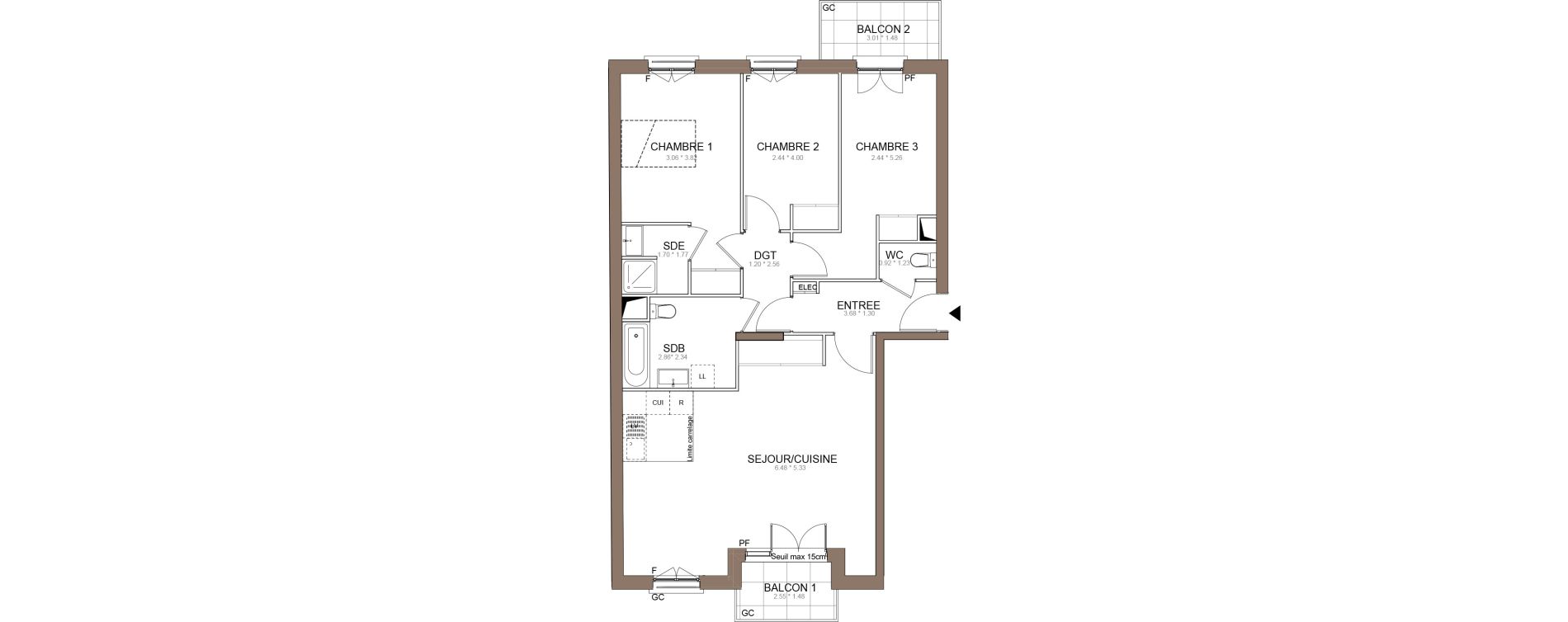 Appartement T4 de 87,97 m2 &agrave; Champigny-Sur-Marne Centre