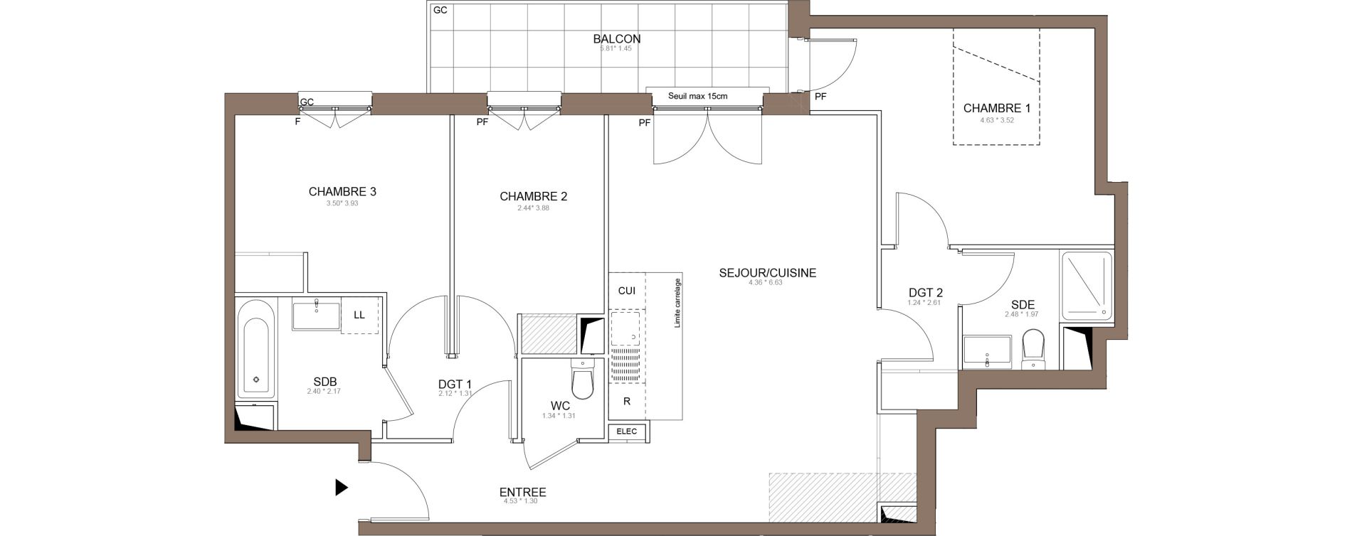 Appartement T4 de 85,73 m2 &agrave; Champigny-Sur-Marne Centre