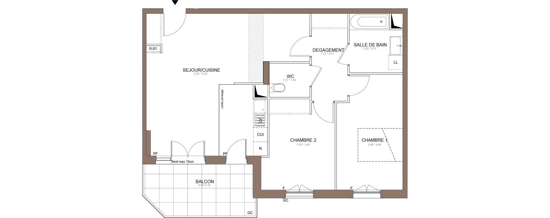 Appartement T3 de 71,19 m2 &agrave; Champigny-Sur-Marne Centre