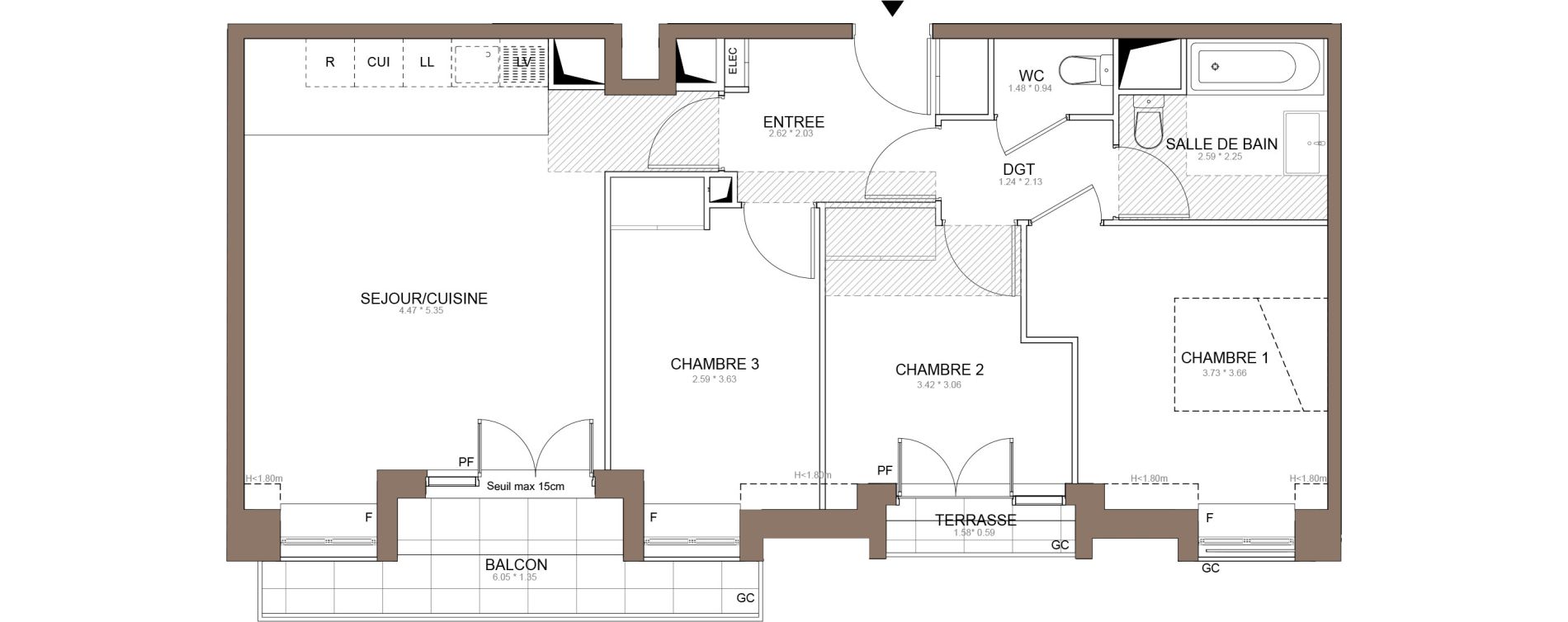 Appartement T4 de 70,88 m2 &agrave; Champigny-Sur-Marne Centre
