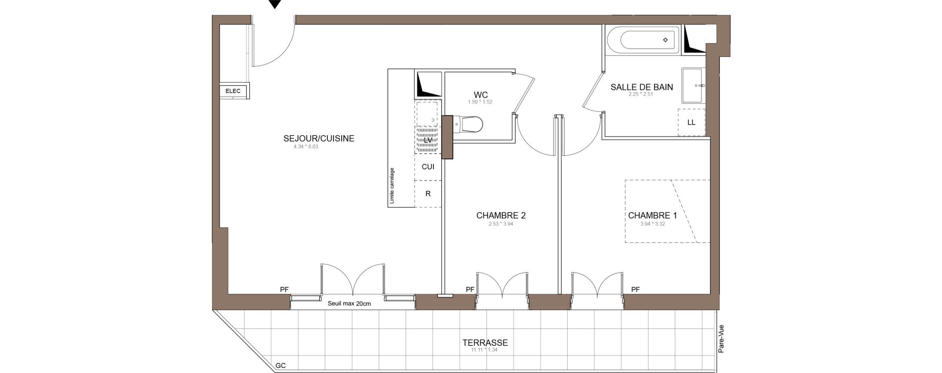 Appartement T3 de 62,91 m2 &agrave; Champigny-Sur-Marne Centre