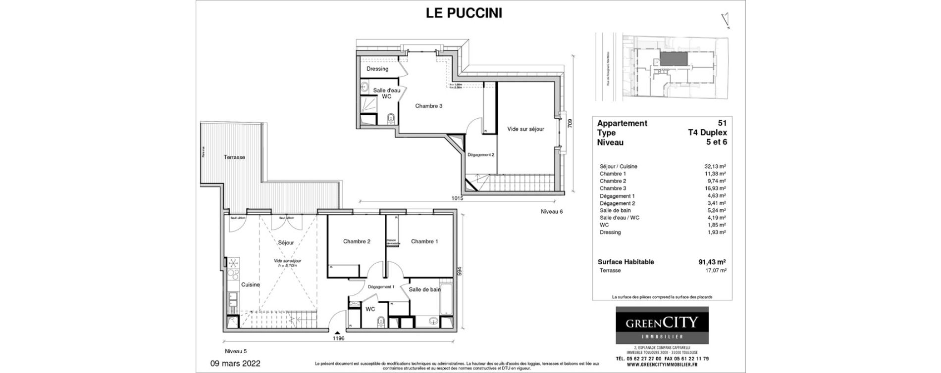 Duplex T4 de 91,25 m2 &agrave; Champigny-Sur-Marne Centre ville