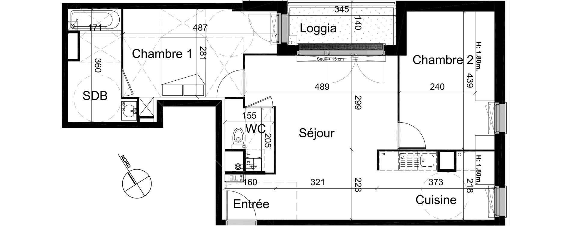 Appartement T3 de 61,70 m2 &agrave; Champigny-Sur-Marne R&eacute;publique