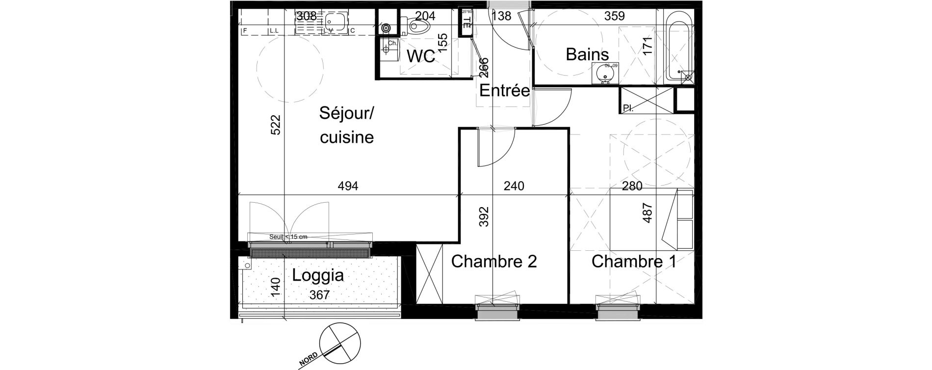 Appartement T3 de 60,30 m2 &agrave; Champigny-Sur-Marne R&eacute;publique