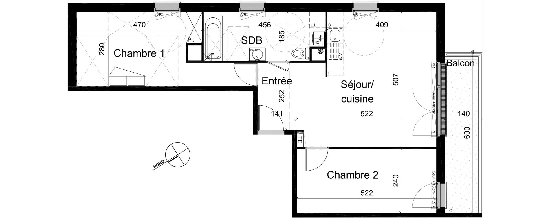 Appartement T3 de 62,80 m2 &agrave; Champigny-Sur-Marne R&eacute;publique