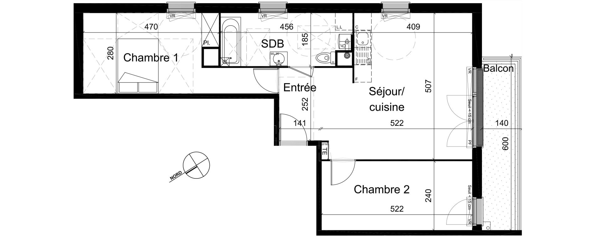 Appartement T3 de 62,80 m2 &agrave; Champigny-Sur-Marne R&eacute;publique