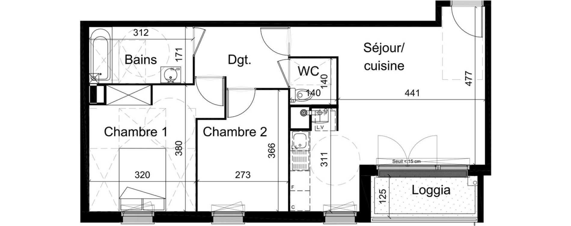 Appartement T3 de 59,70 m2 &agrave; Champigny-Sur-Marne R&eacute;publique