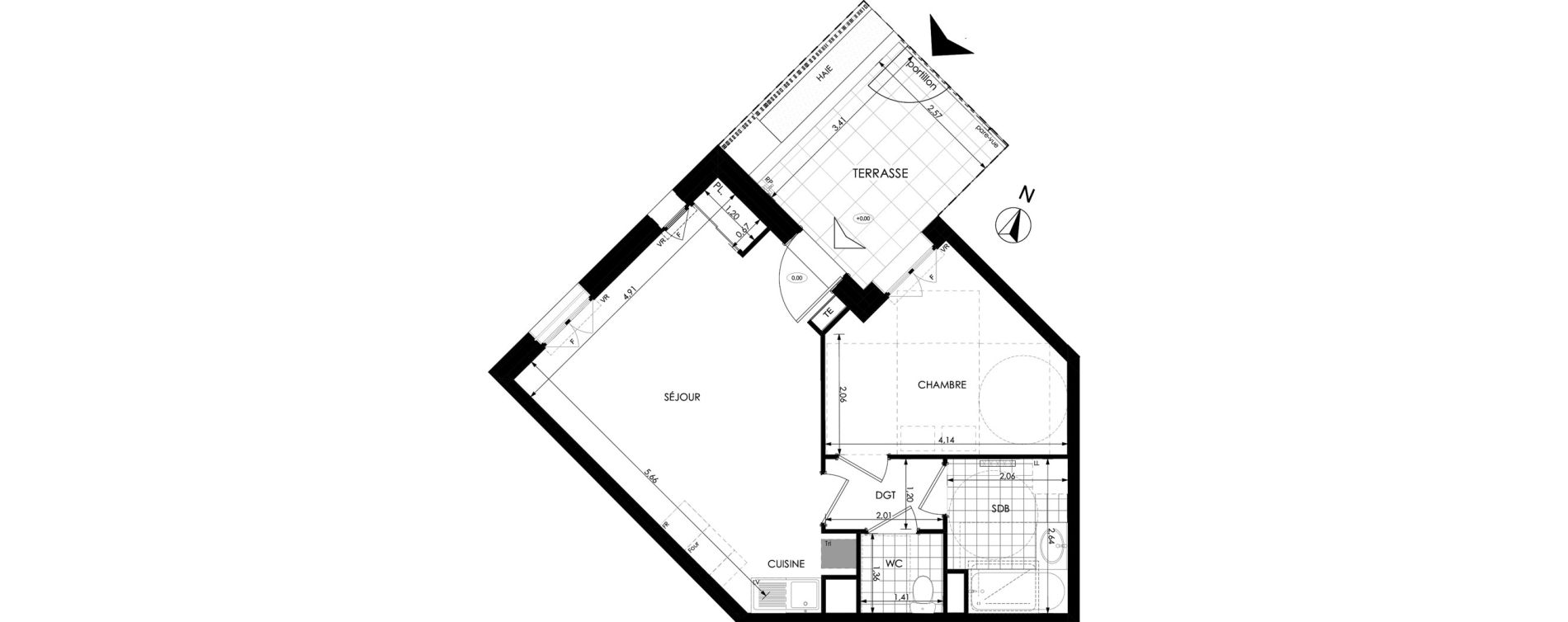 Appartement T2 de 44,48 m2 &agrave; Champigny-Sur-Marne Tremblay