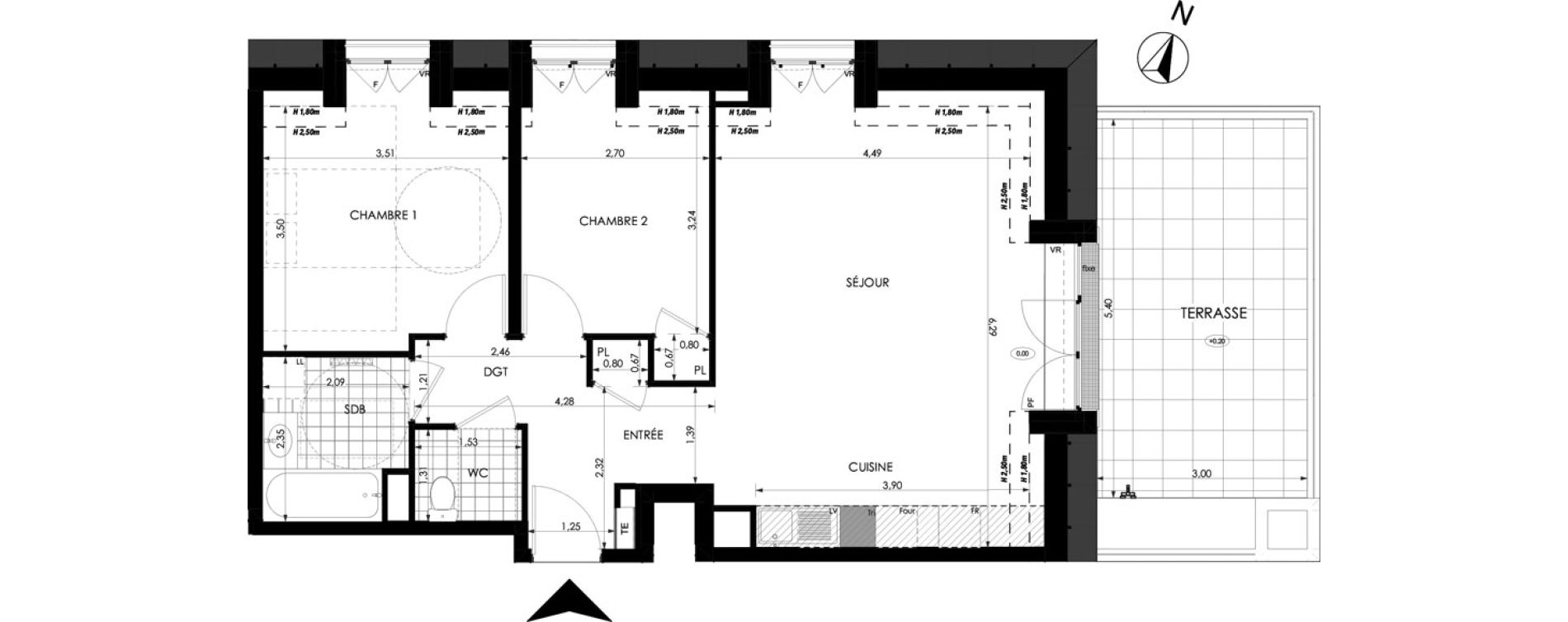 Appartement T3 de 67,40 m2 &agrave; Champigny-Sur-Marne Tremblay