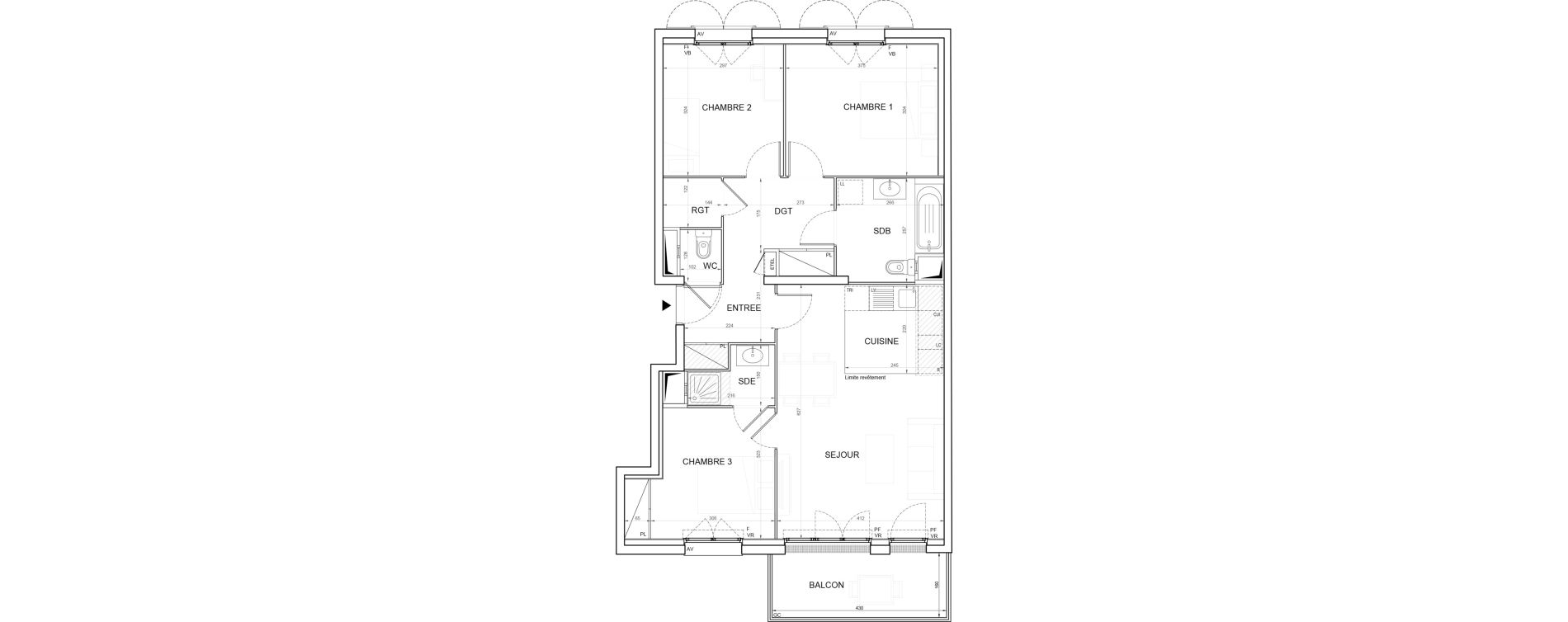 Appartement T4 de 80,36 m2 &agrave; Champigny-Sur-Marne Plateau