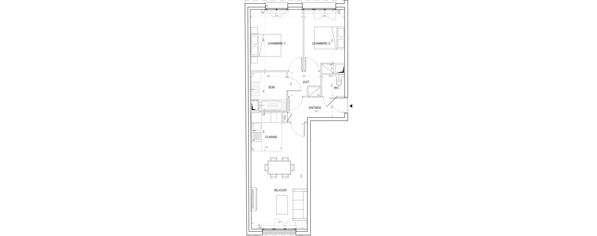 Appartement T3 de 62,41 m2 &agrave; Champigny-Sur-Marne Plateau