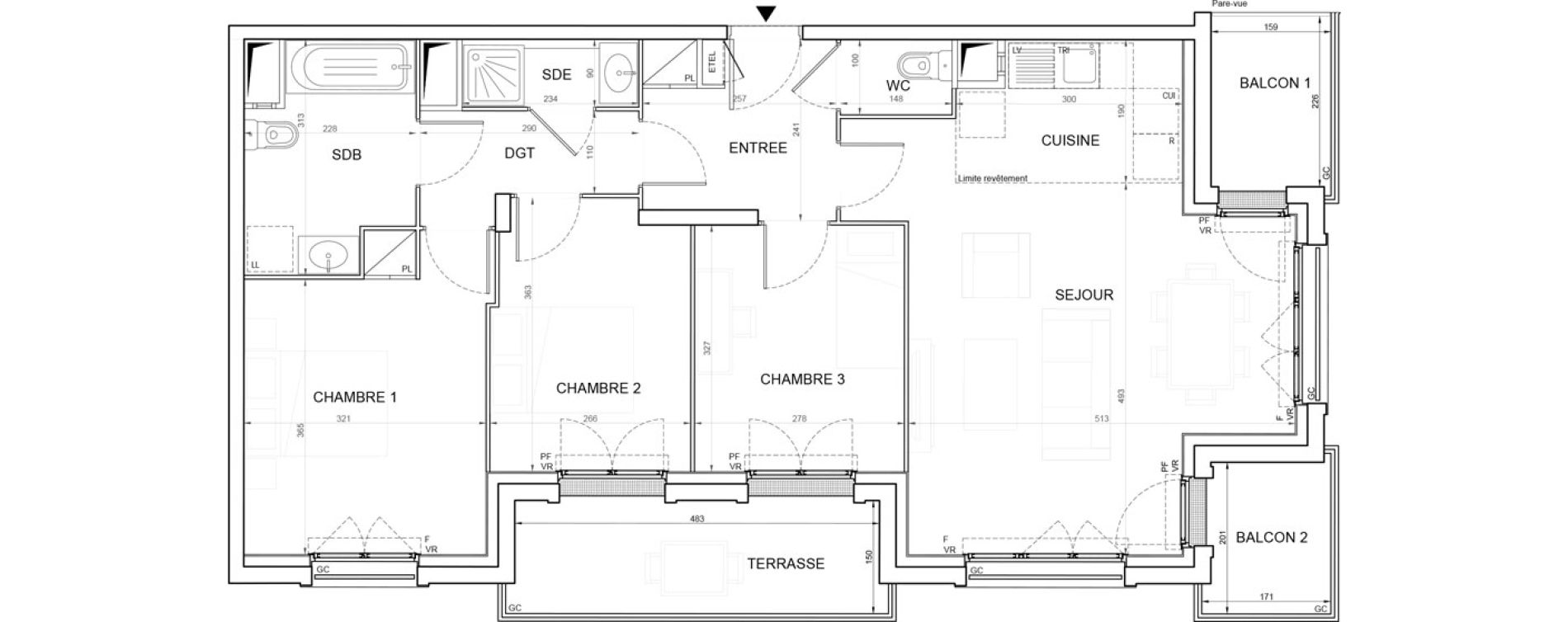 Appartement T4 de 79,47 m2 &agrave; Champigny-Sur-Marne Plateau