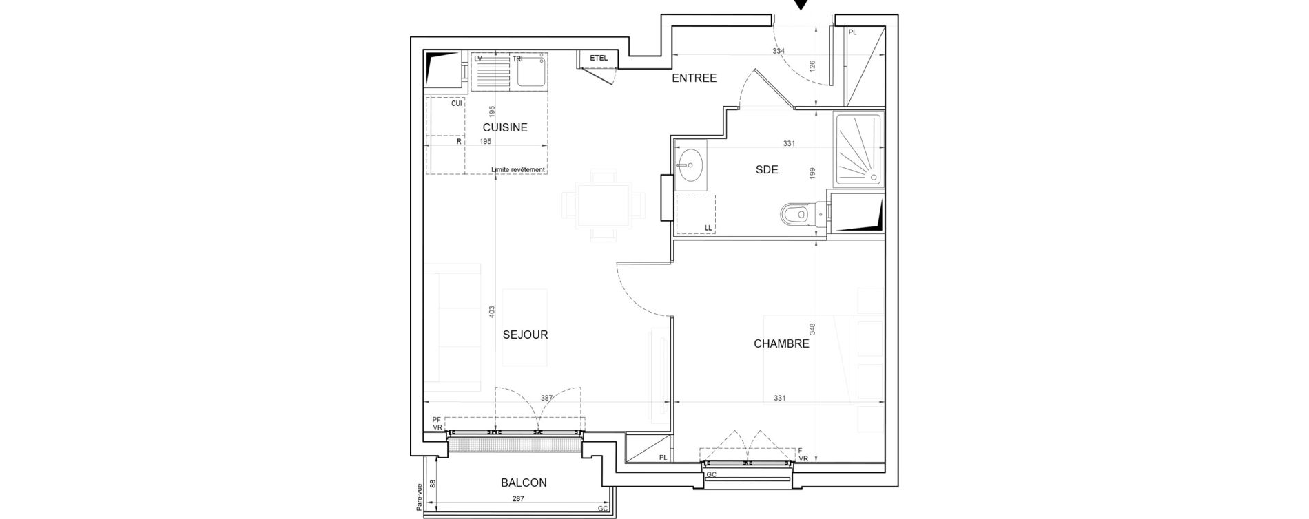 Appartement T2 de 44,05 m2 &agrave; Champigny-Sur-Marne Plateau