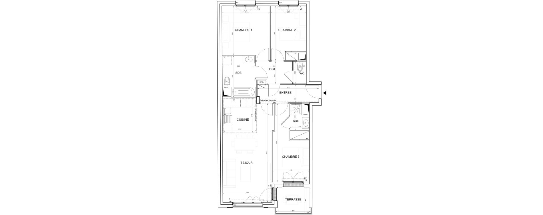 Appartement T4 de 77,03 m2 &agrave; Champigny-Sur-Marne Plateau