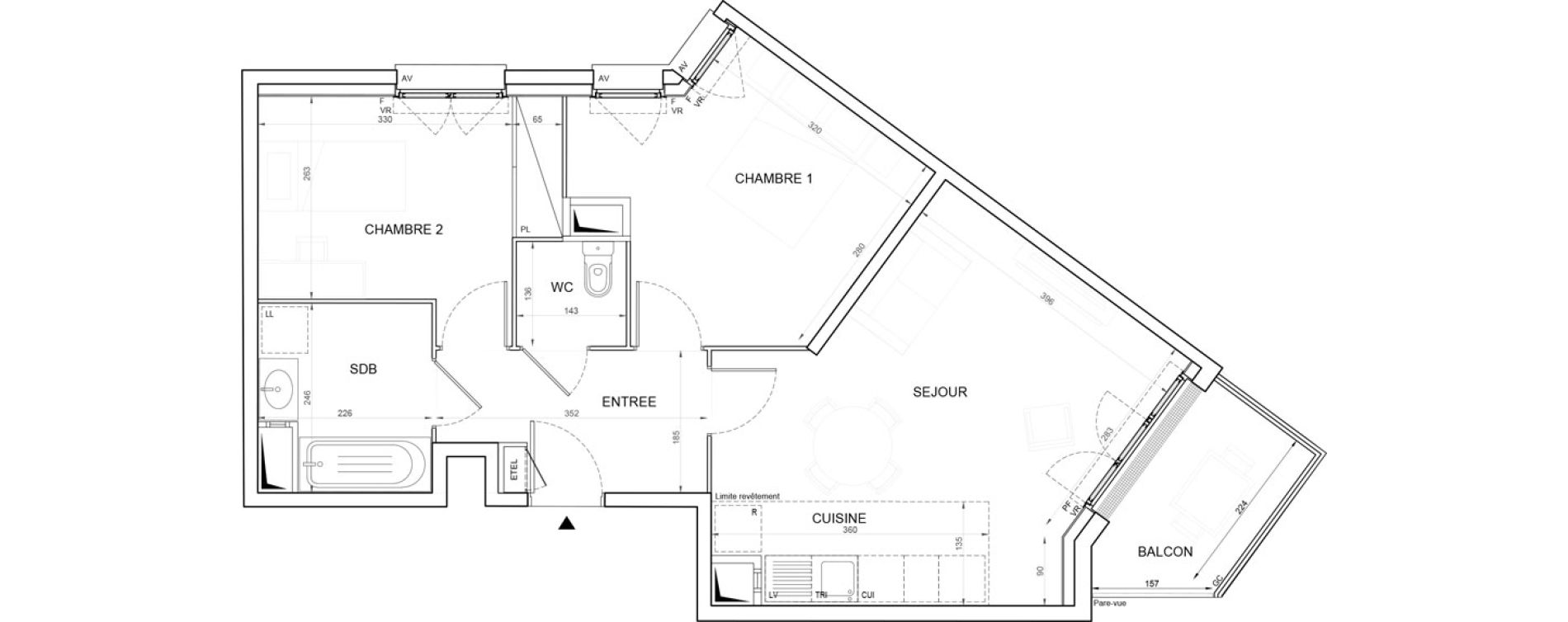 Appartement T3 de 57,37 m2 &agrave; Champigny-Sur-Marne Plateau