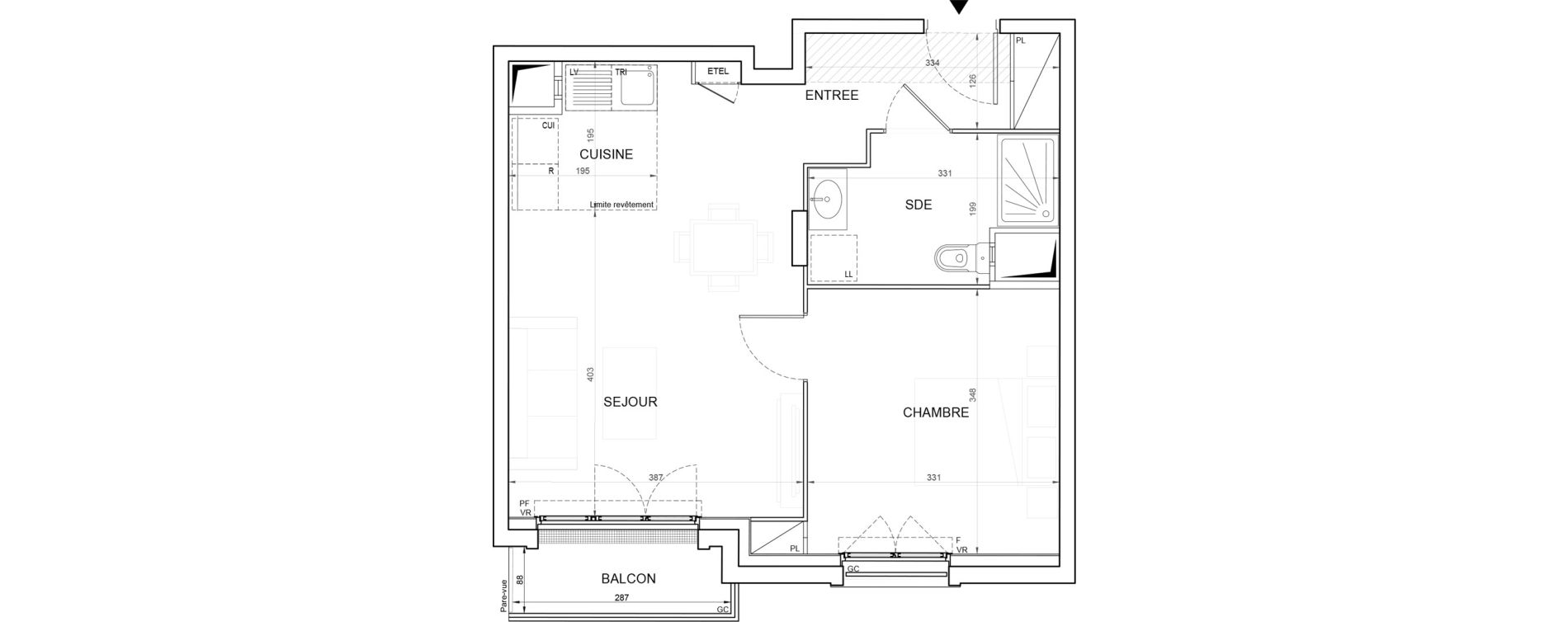 Appartement T2 de 44,05 m2 &agrave; Champigny-Sur-Marne Plateau