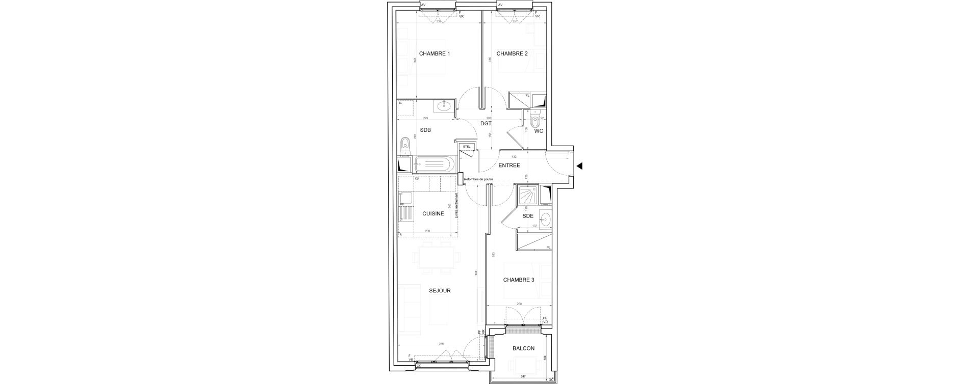 Appartement T4 de 77,03 m2 &agrave; Champigny-Sur-Marne Plateau