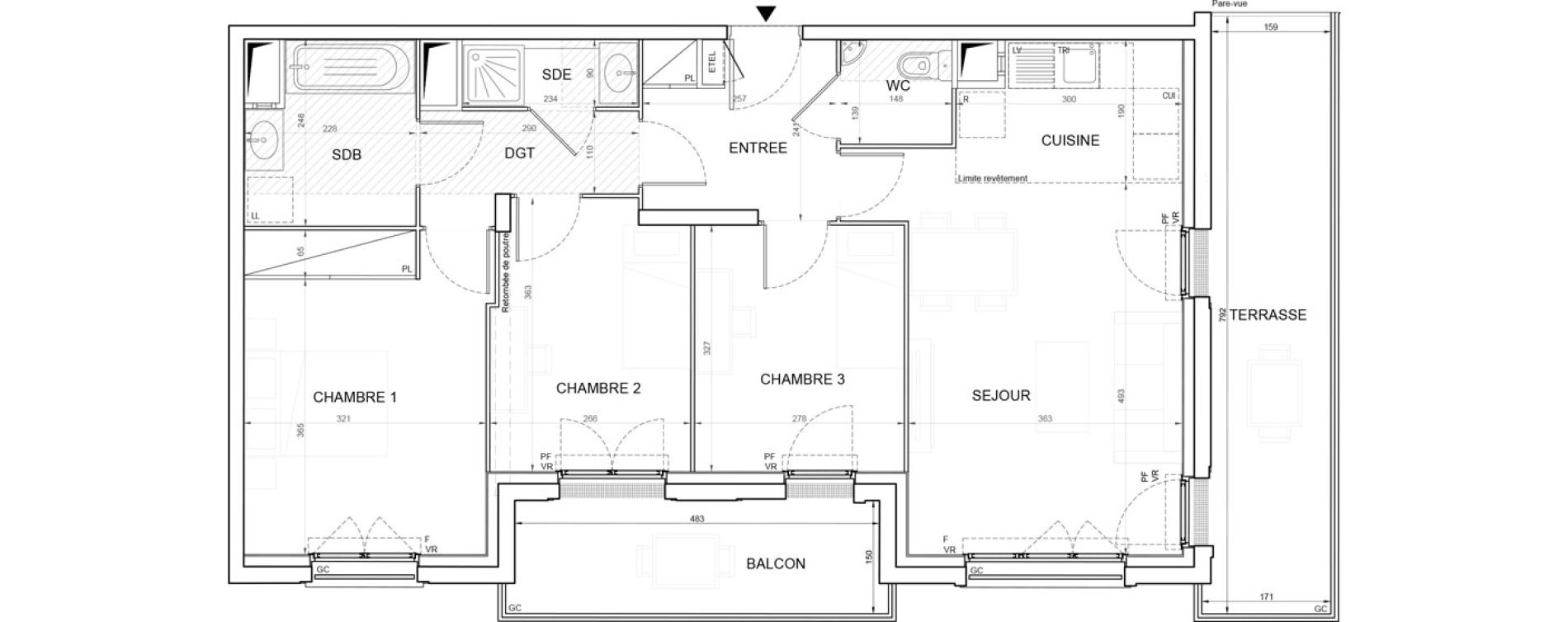 Appartement T4 de 75,16 m2 &agrave; Champigny-Sur-Marne Plateau