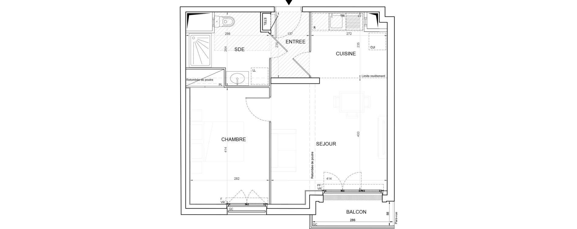 Appartement T2 de 44,36 m2 &agrave; Champigny-Sur-Marne Plateau