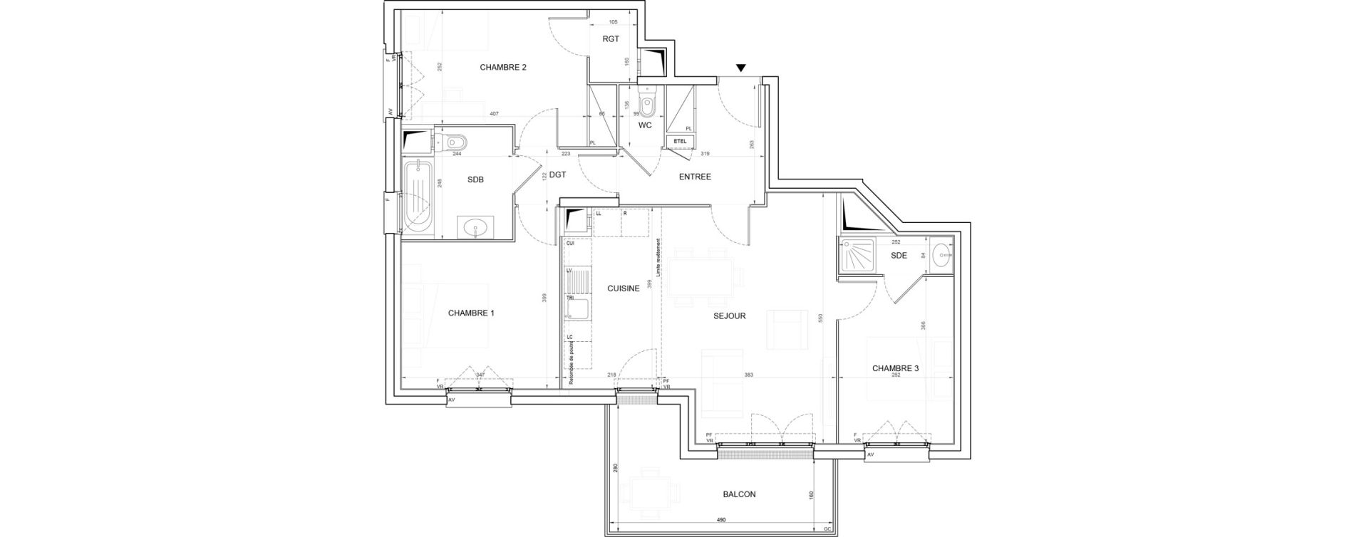 Appartement T4 de 80,72 m2 &agrave; Champigny-Sur-Marne Plateau