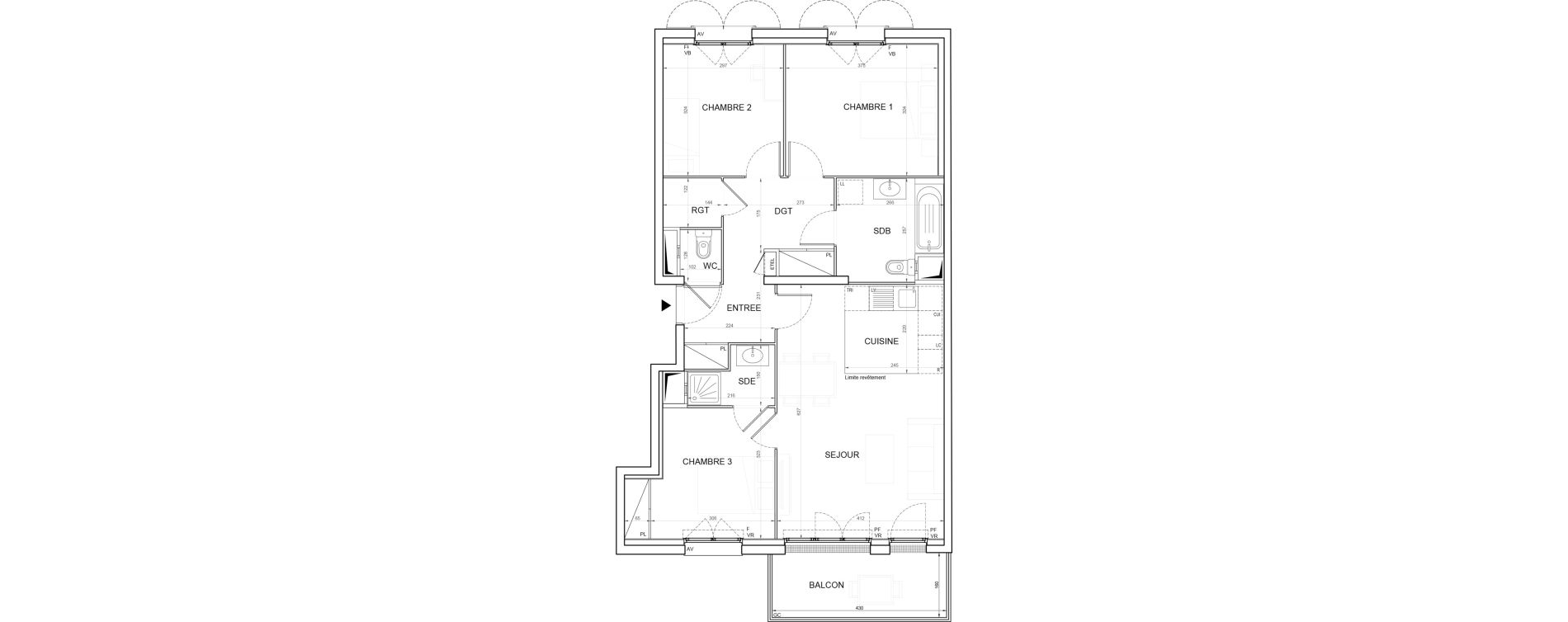 Appartement T4 de 80,36 m2 &agrave; Champigny-Sur-Marne Plateau