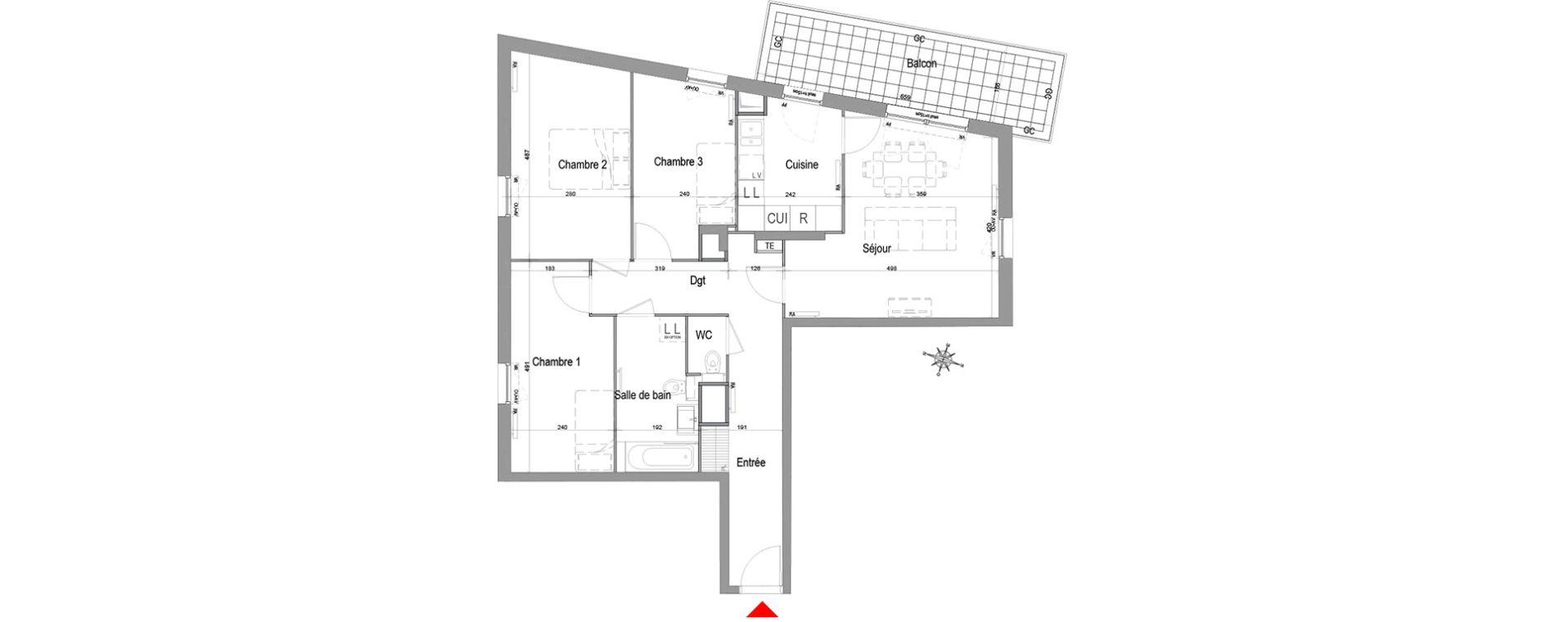 Appartement T4 de 81,34 m2 &agrave; Champigny-Sur-Marne Quatre cit&eacute;s