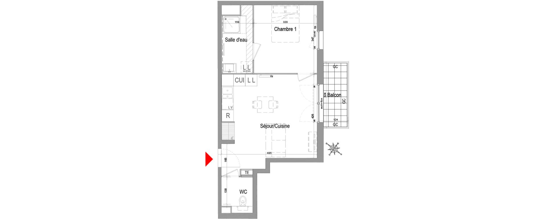 Appartement T2 de 40,42 m2 &agrave; Champigny-Sur-Marne Quatre cit&eacute;s