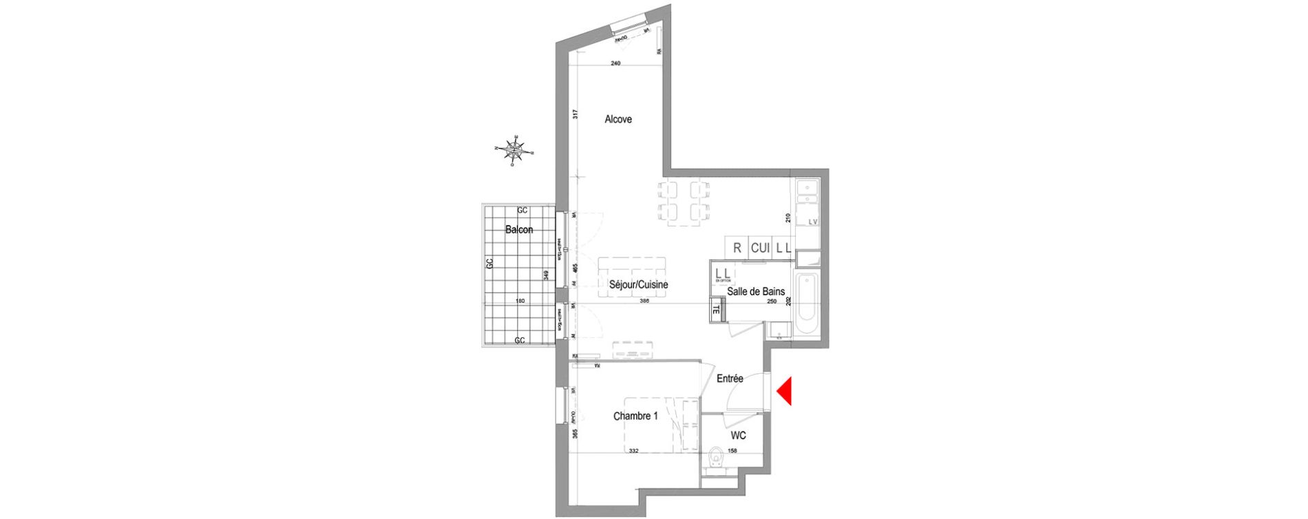 Appartement T2 de 52,46 m2 &agrave; Champigny-Sur-Marne Quatre cit&eacute;s