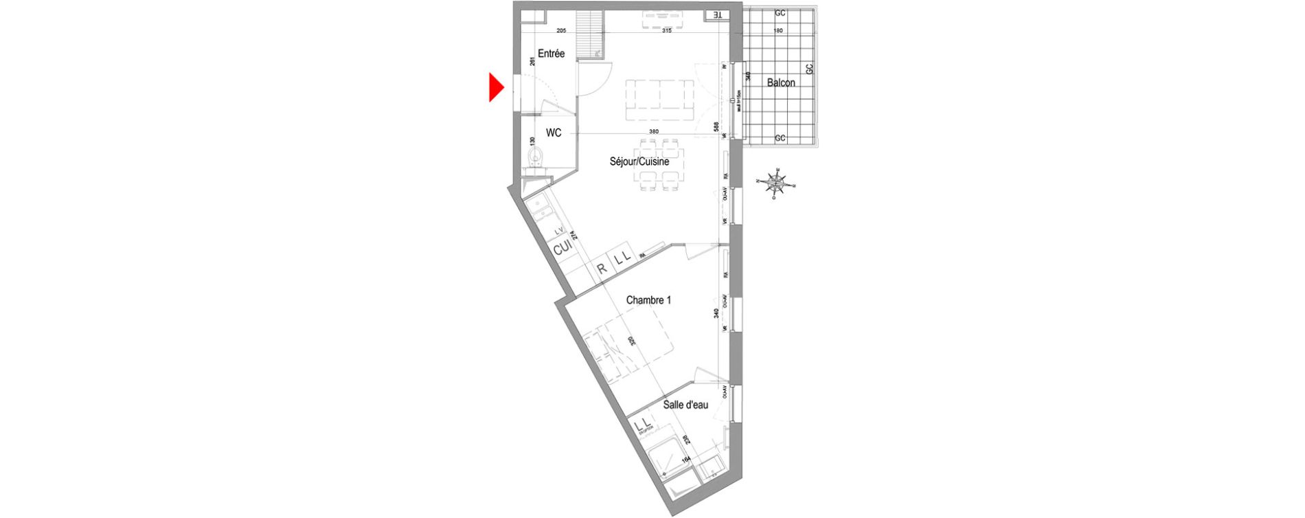 Appartement T2 de 47,90 m2 &agrave; Champigny-Sur-Marne Quatre cit&eacute;s