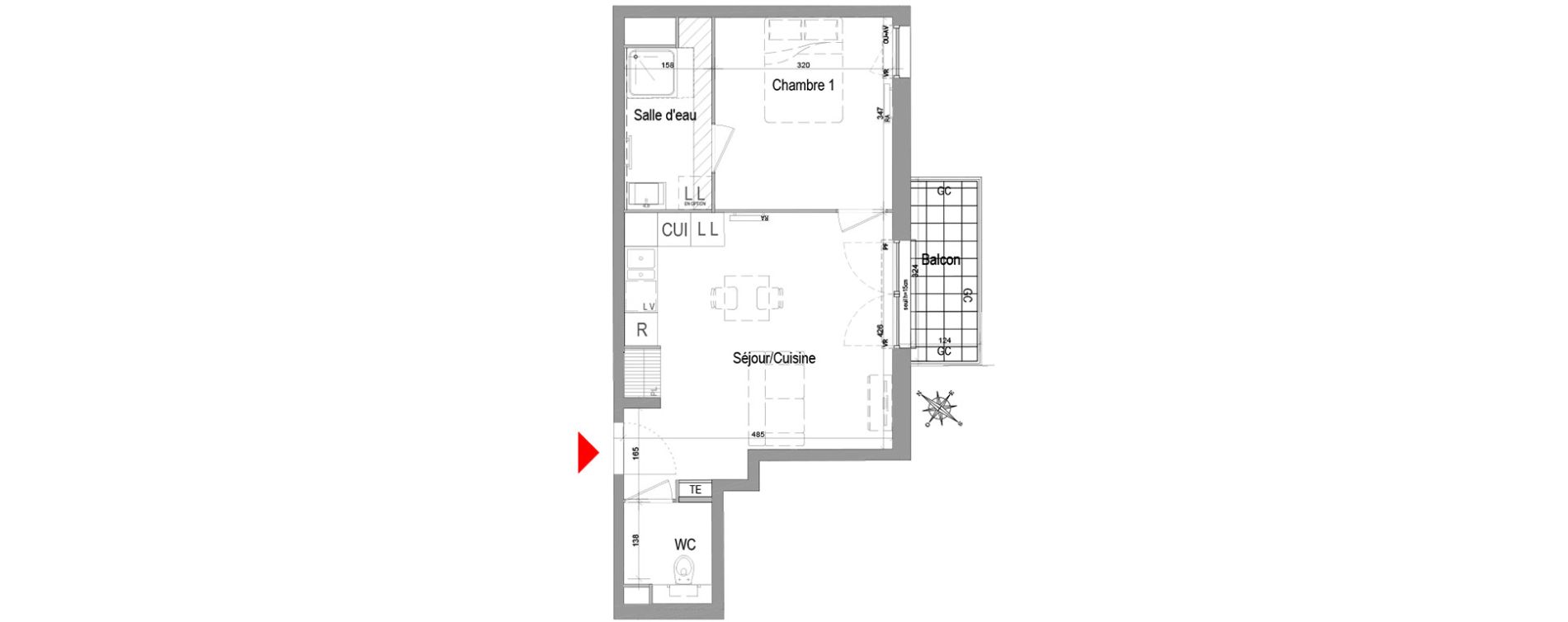 Appartement T2 de 40,42 m2 &agrave; Champigny-Sur-Marne Quatre cit&eacute;s