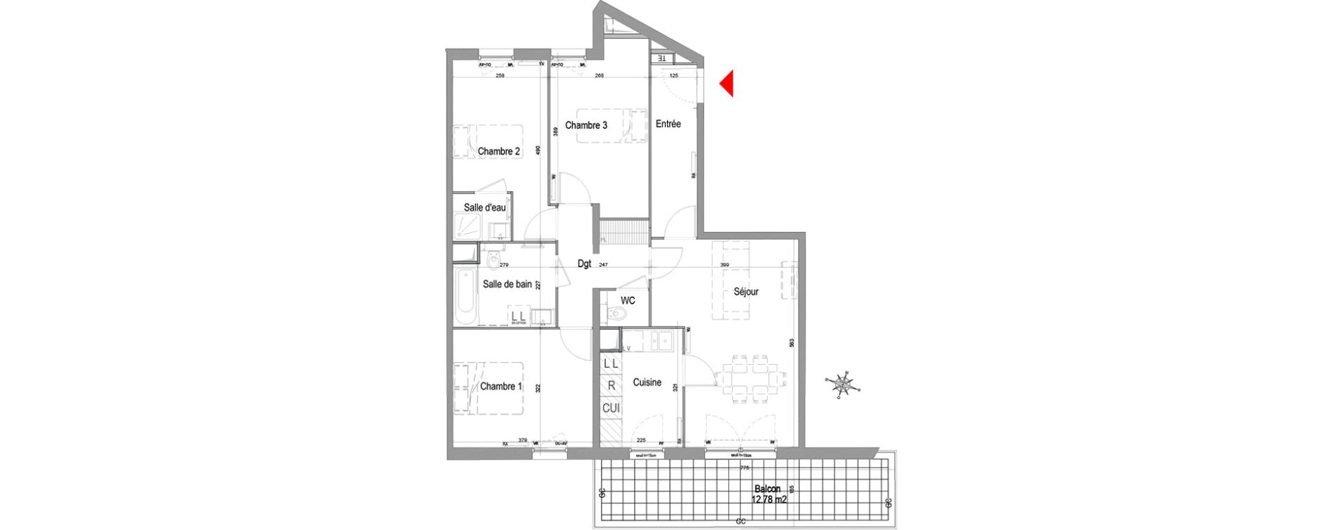 Appartement T4 de 81,41 m2 &agrave; Champigny-Sur-Marne Quatre cit&eacute;s