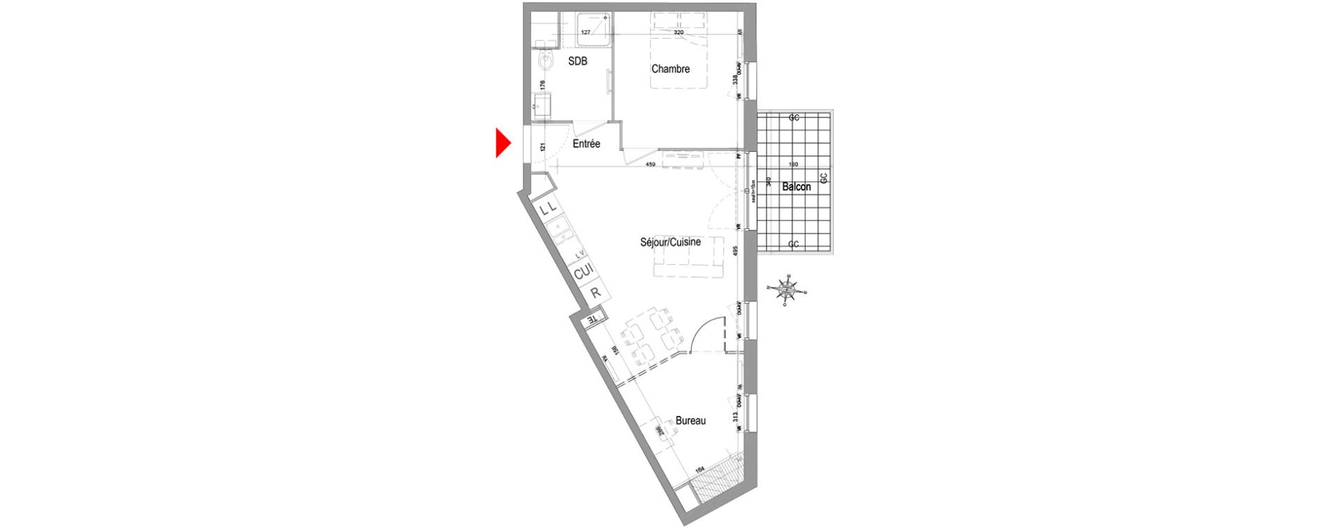 Appartement T2 de 47,96 m2 &agrave; Champigny-Sur-Marne Quatre cit&eacute;s