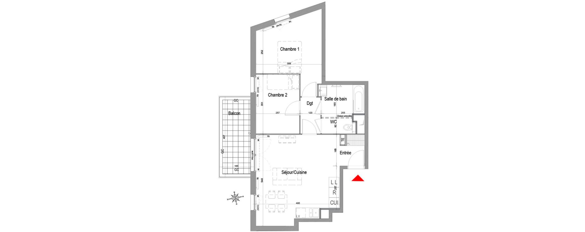 Appartement T3 de 59,29 m2 &agrave; Champigny-Sur-Marne Quatre cit&eacute;s