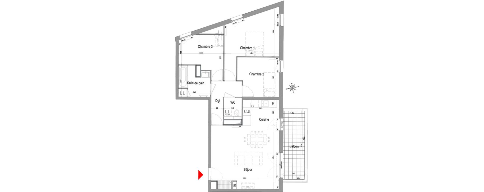 Appartement T4 de 76,82 m2 &agrave; Champigny-Sur-Marne Quatre cit&eacute;s