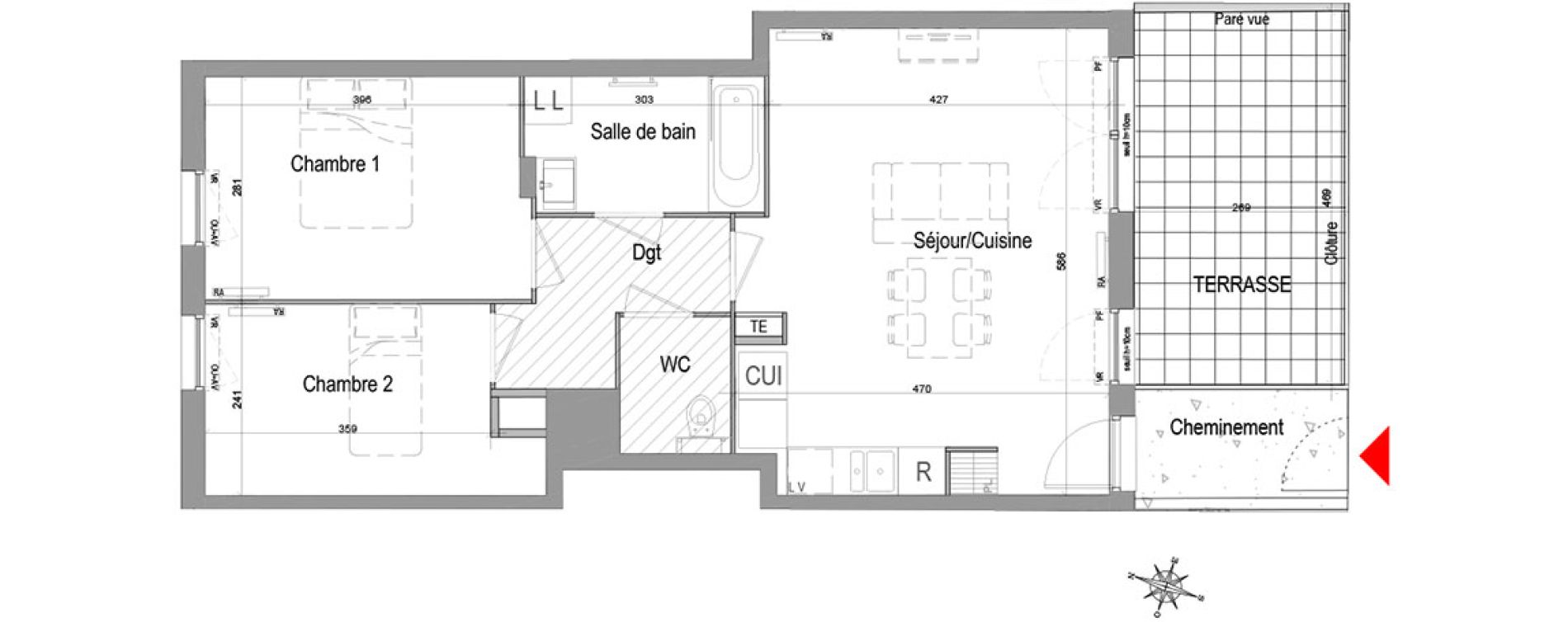 Appartement T3 de 58,22 m2 &agrave; Champigny-Sur-Marne Quatre cit&eacute;s