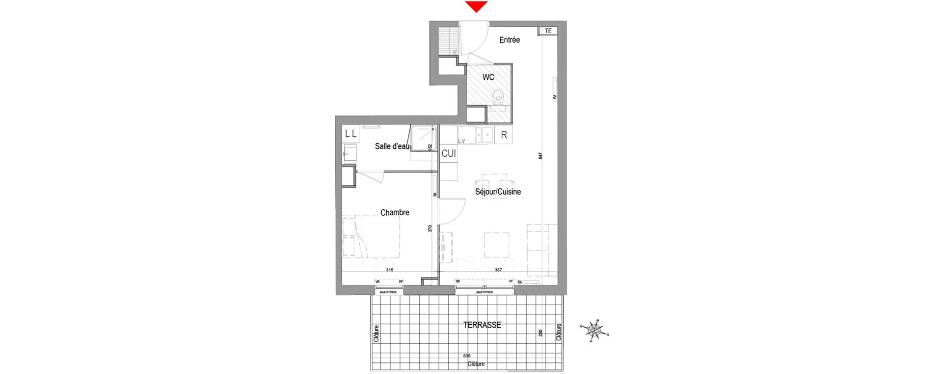 Appartement T2 de 45,56 m2 &agrave; Champigny-Sur-Marne Quatre cit&eacute;s