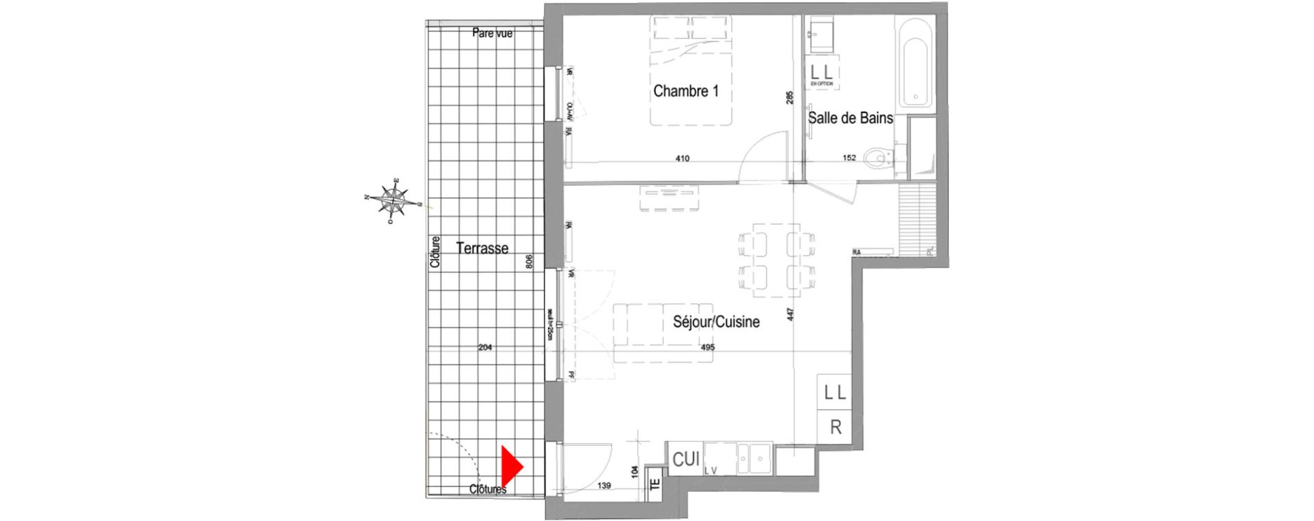 Appartement T2 de 43,74 m2 &agrave; Champigny-Sur-Marne Quatre cit&eacute;s