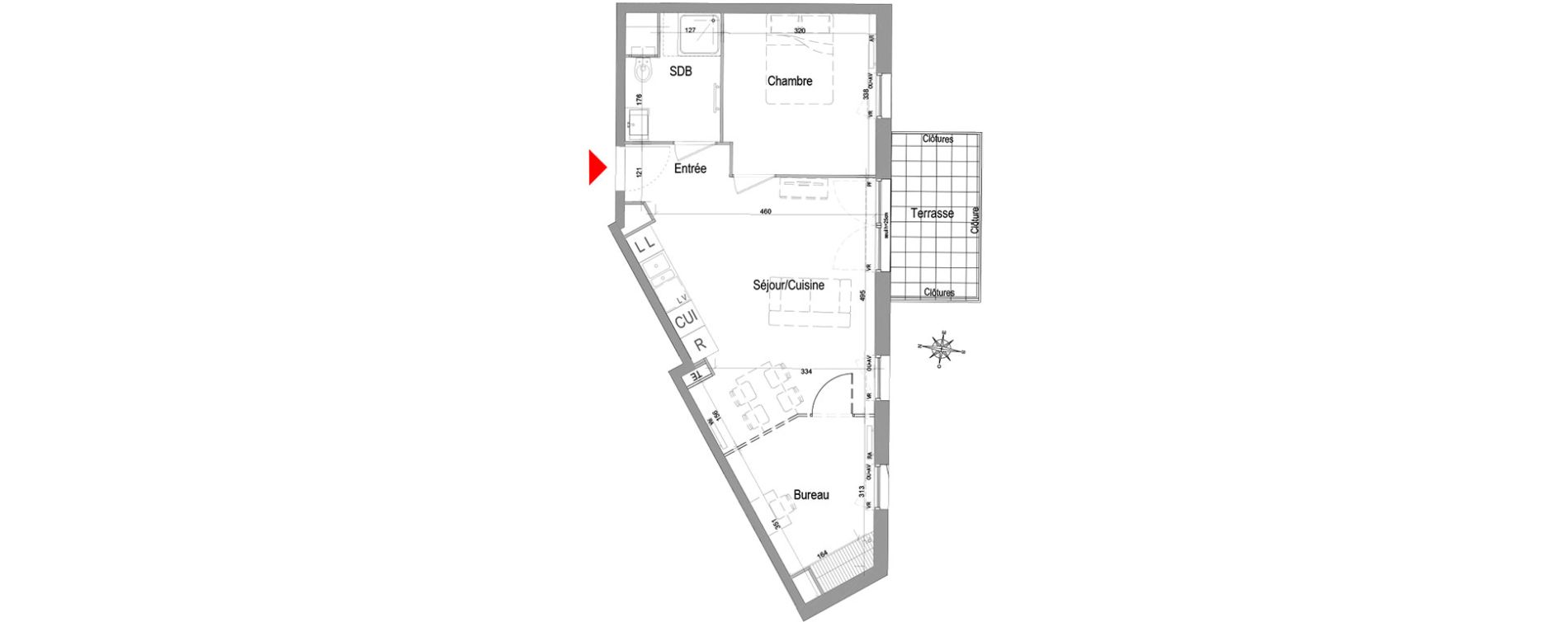 Appartement T2 de 47,96 m2 &agrave; Champigny-Sur-Marne Quatre cit&eacute;s