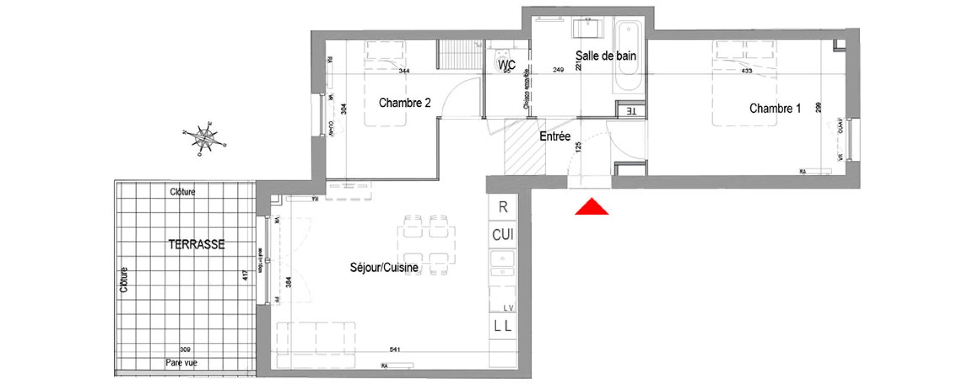 Appartement T3 de 55,92 m2 &agrave; Champigny-Sur-Marne Quatre cit&eacute;s